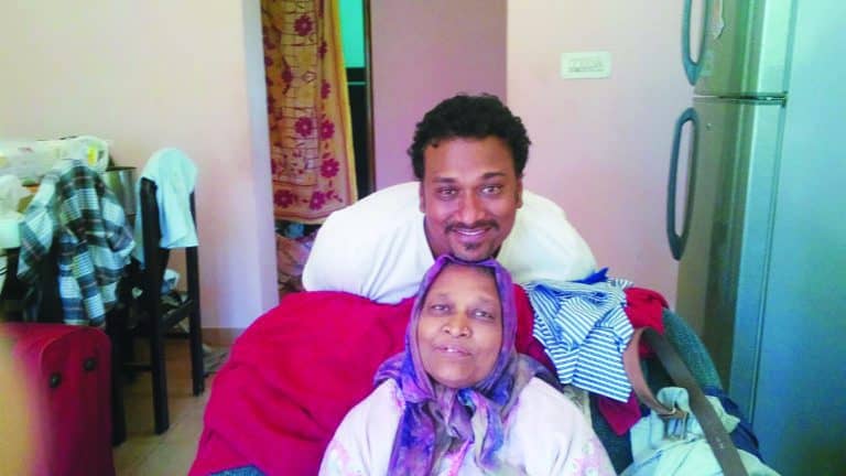 Daniel Rishi with his mother