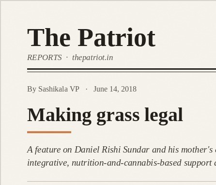 Newspaper feature on Daniel Rishi